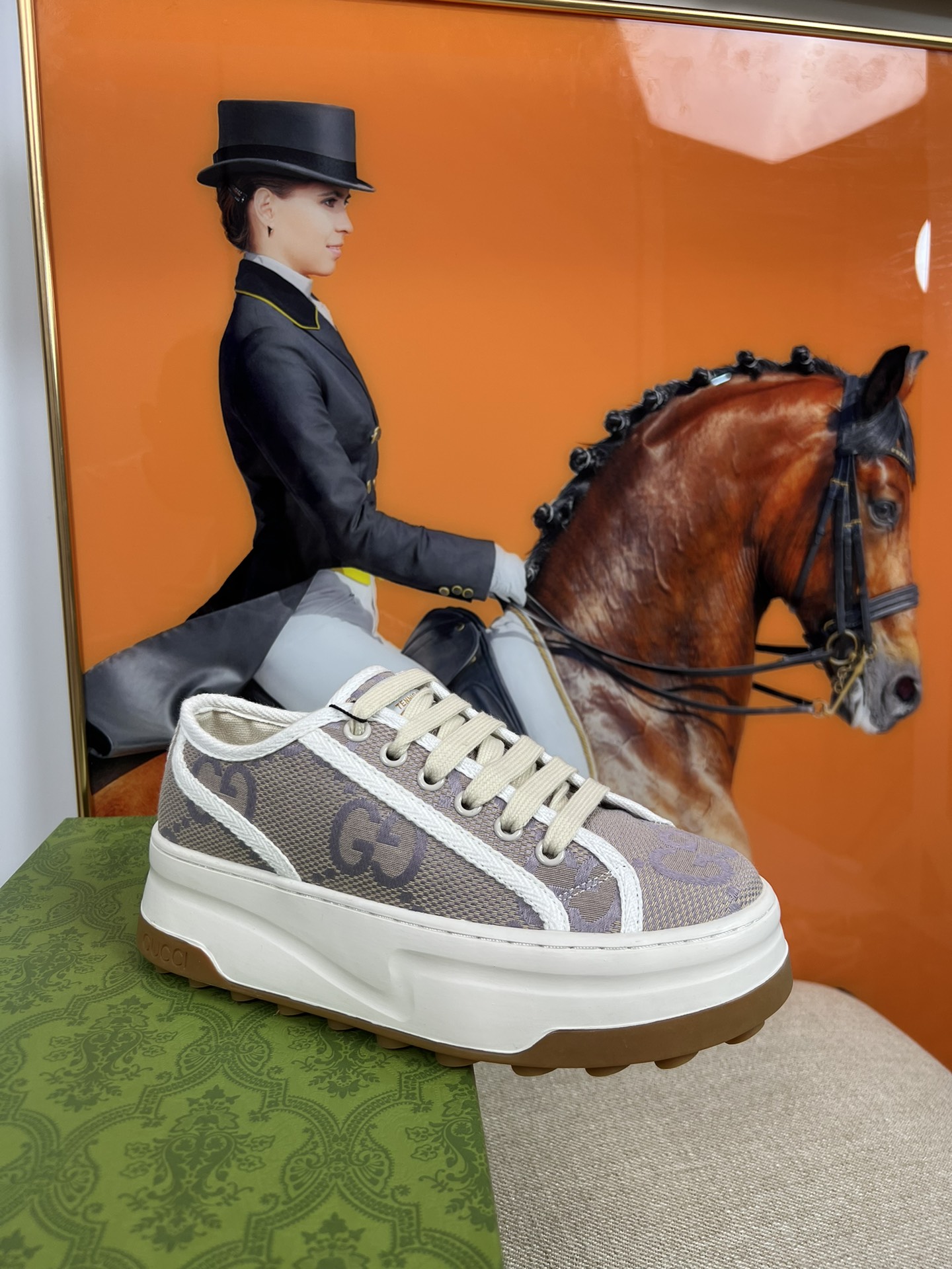 G-G Thick-soled sneakers retro embroidery casual sneakers