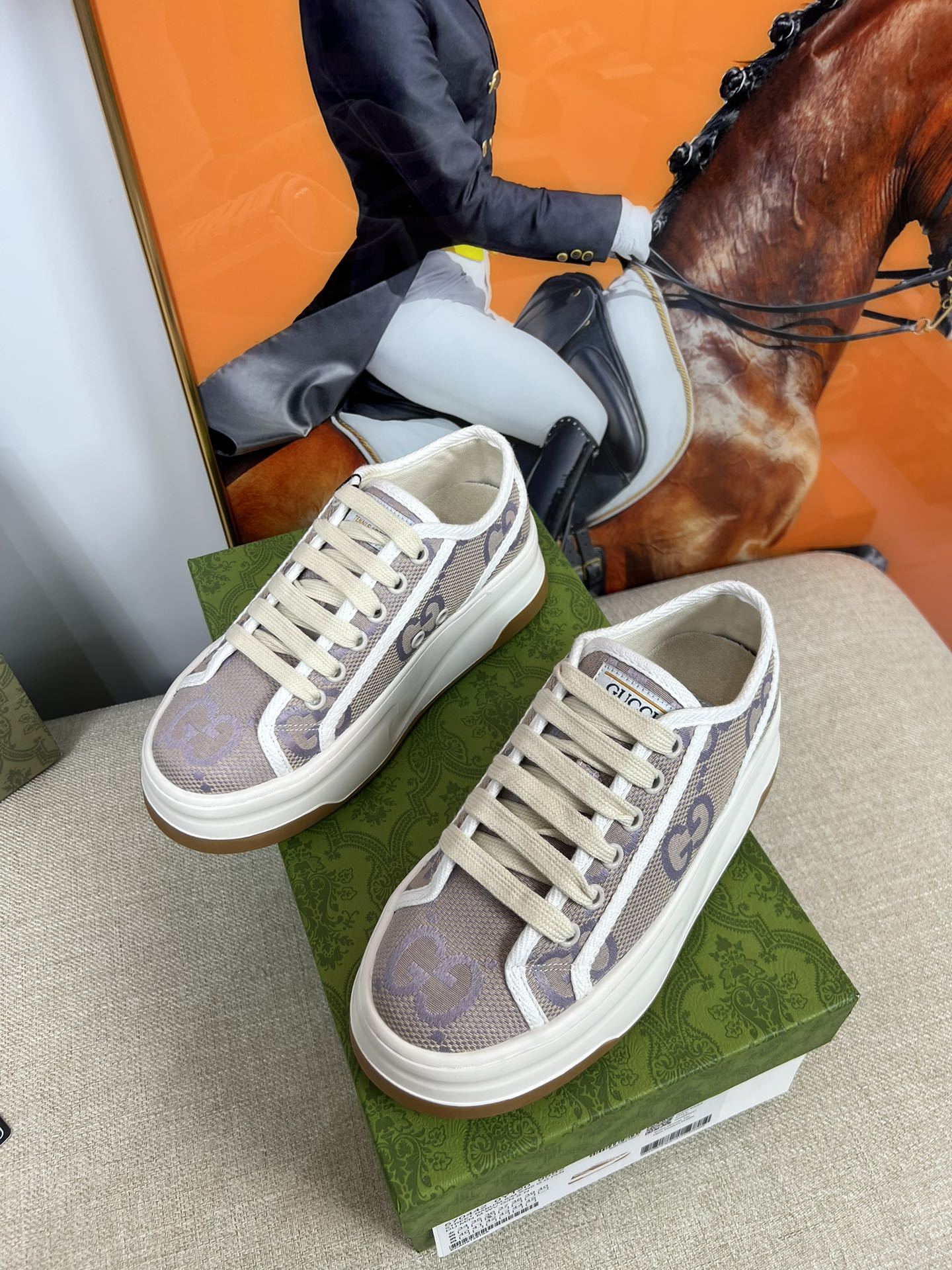 G-G Thick-soled sneakers retro embroidery casual sneakers