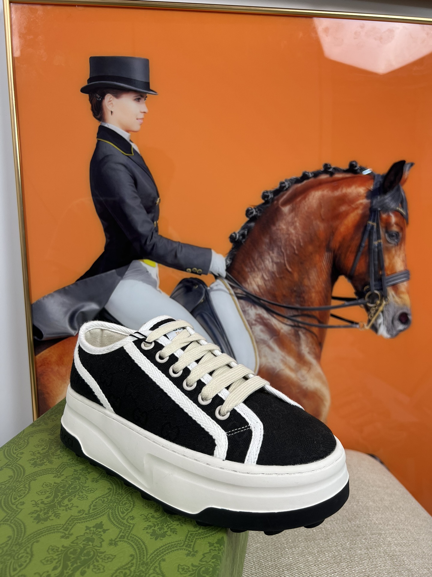 G-G Thick-soled sneakers retro embroidery casual sneakers