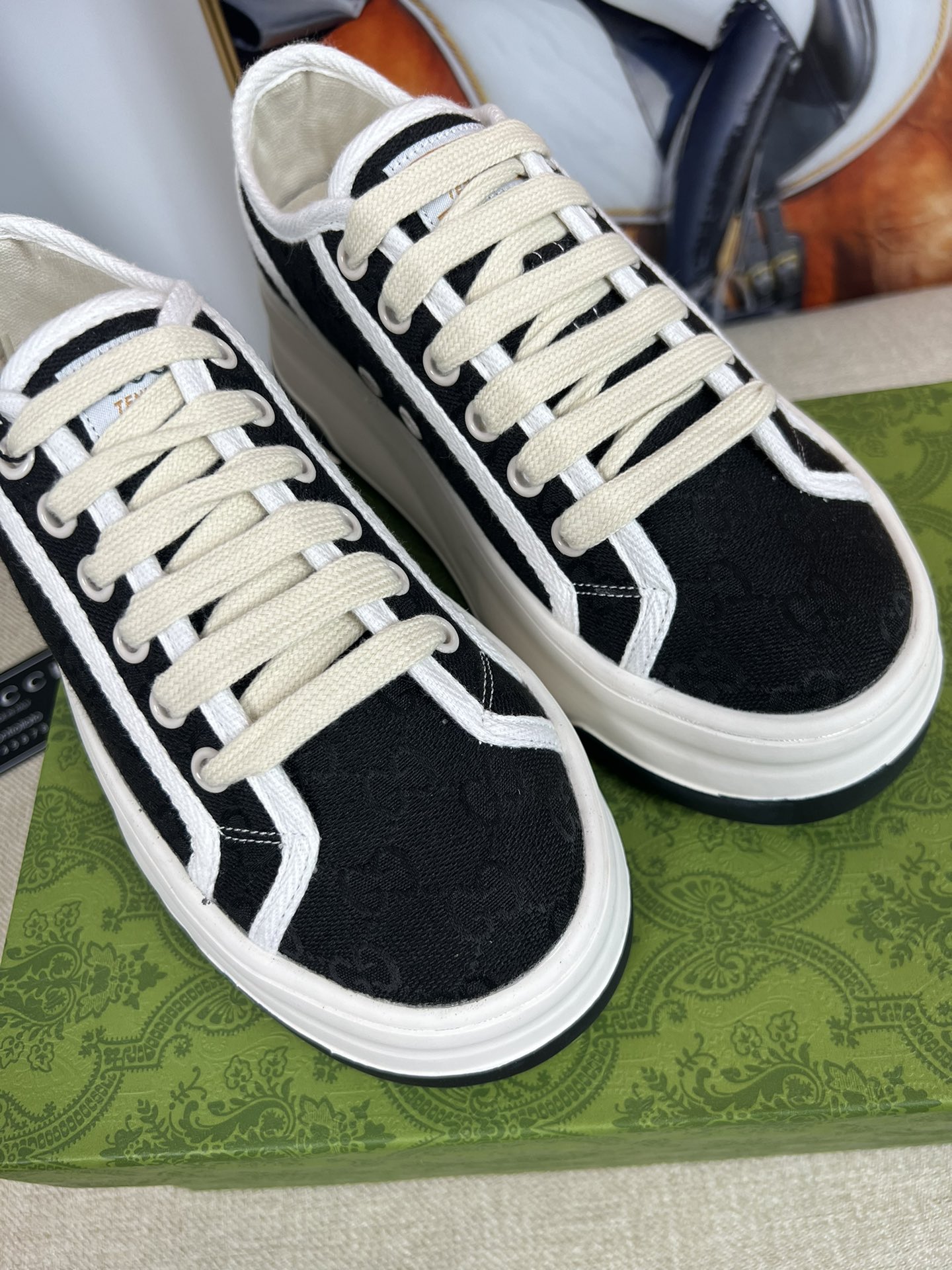 G-G Thick-soled sneakers retro embroidery casual sneakers