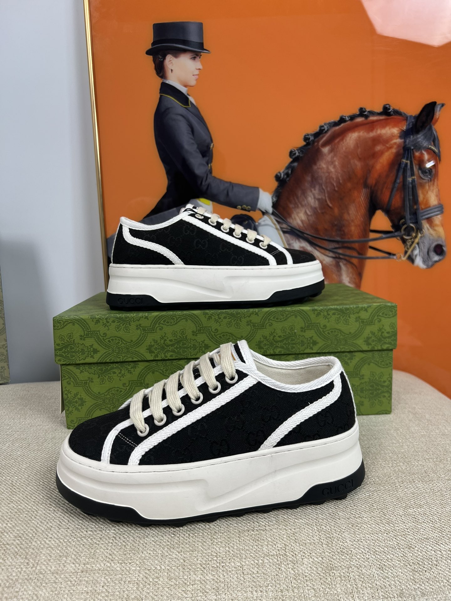 G-G Thick-soled sneakers retro embroidery casual sneakers