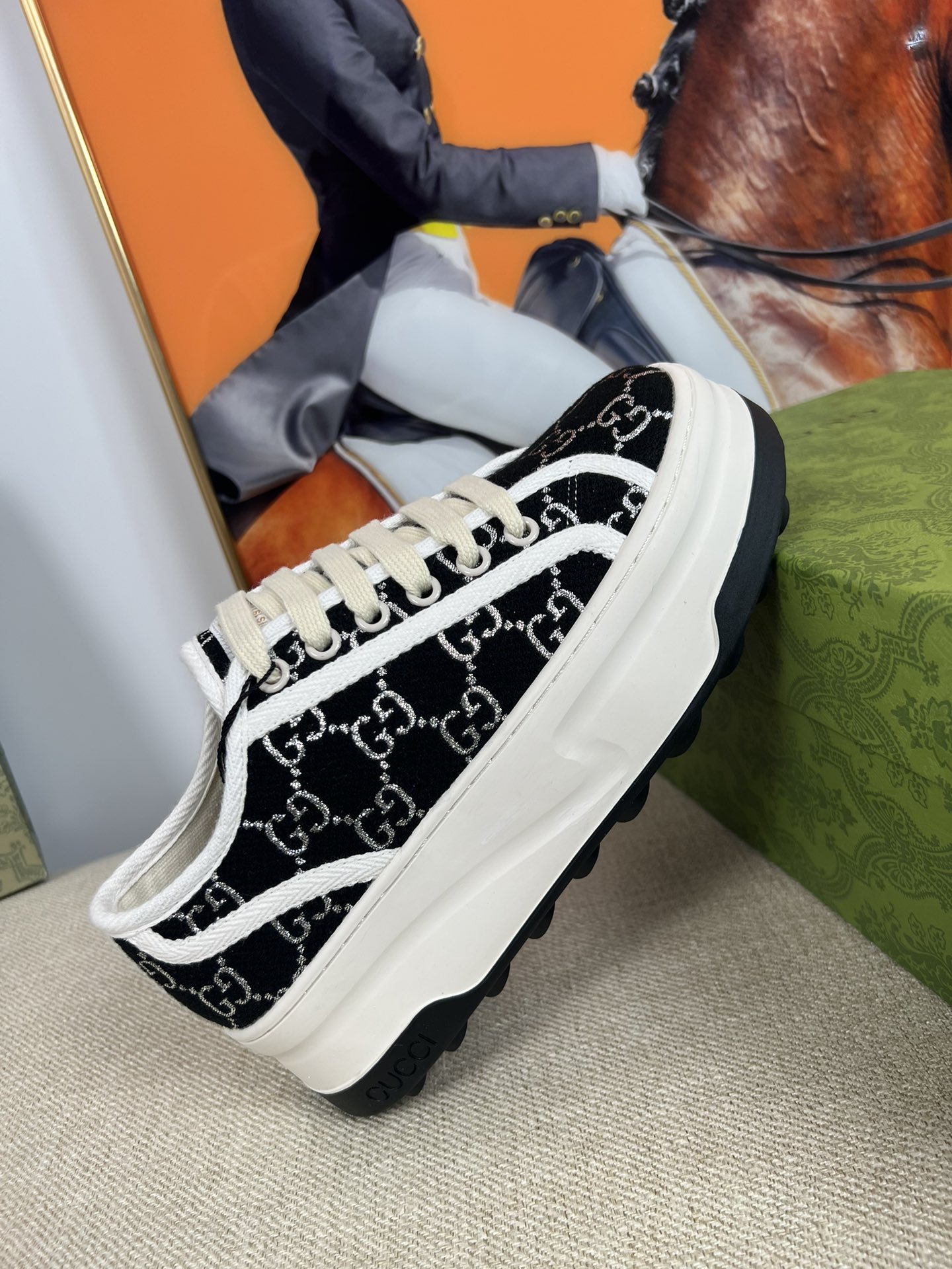 G-G Thick-soled sneakers retro embroidery casual sneakers