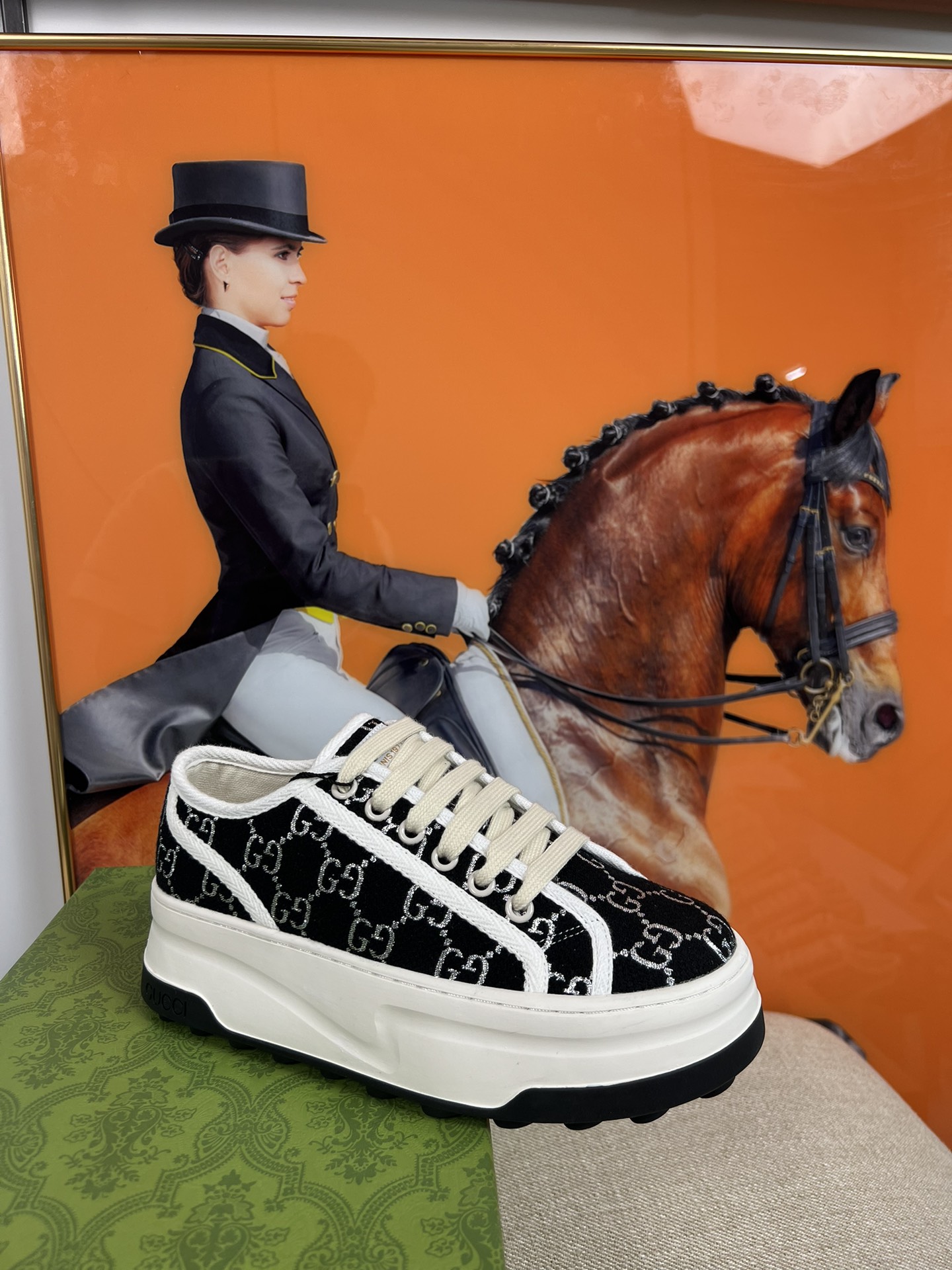 G-G Thick-soled sneakers retro embroidery casual sneakers