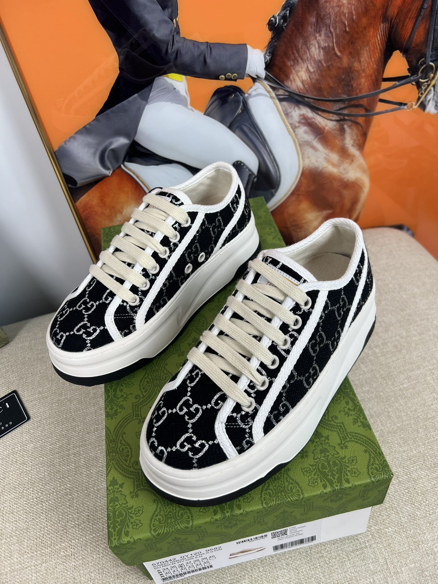 G-G Thick-soled sneakers retro embroidery casual sneakers