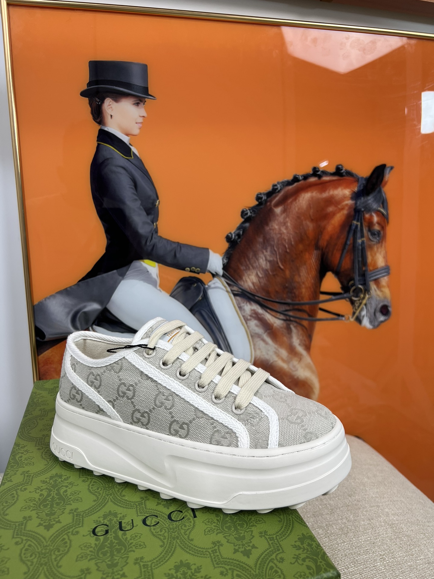 G-G Thick-soled sneakers retro embroidery casual sneakers