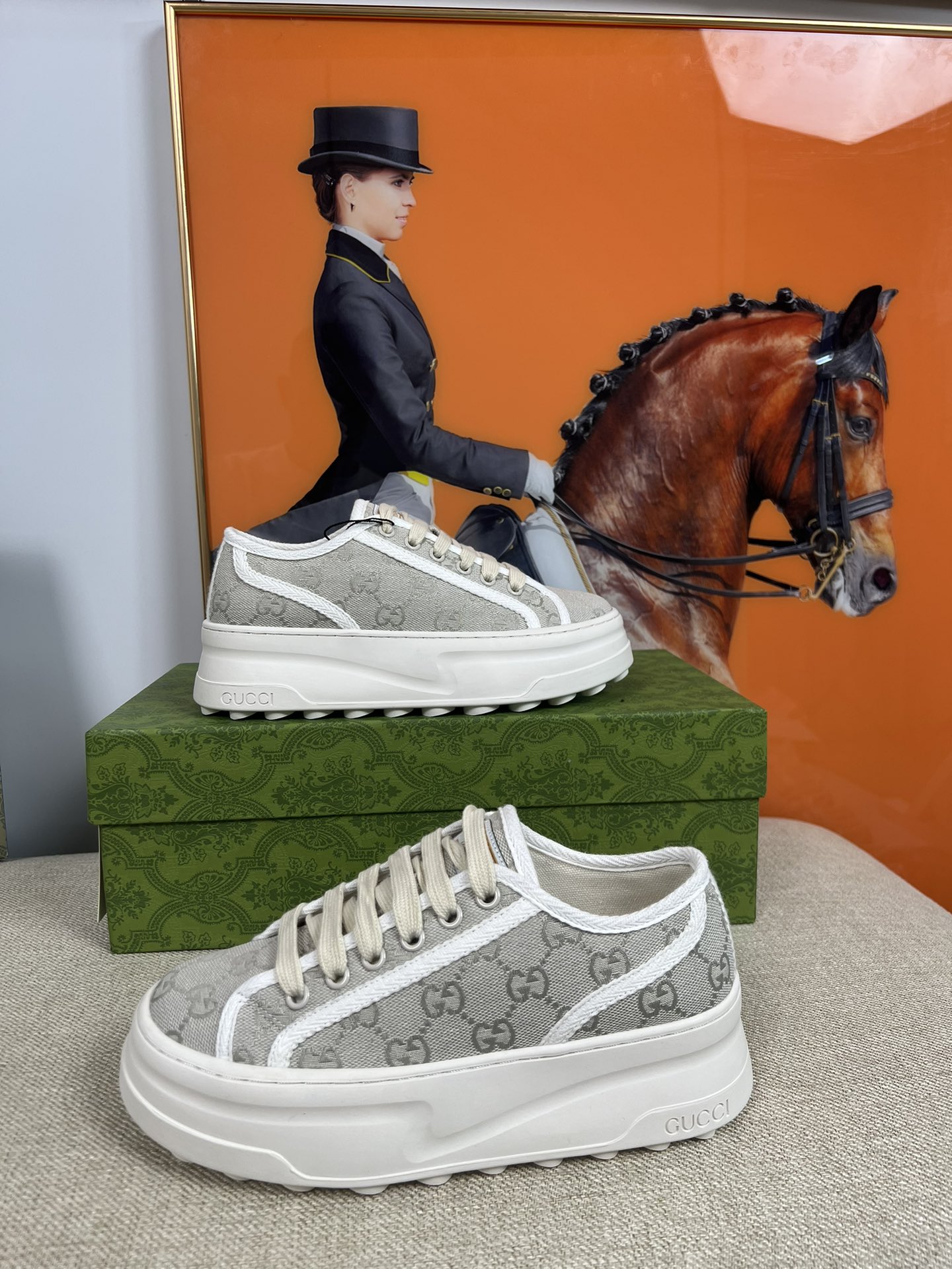 G-G Thick-soled sneakers retro embroidery casual sneakers