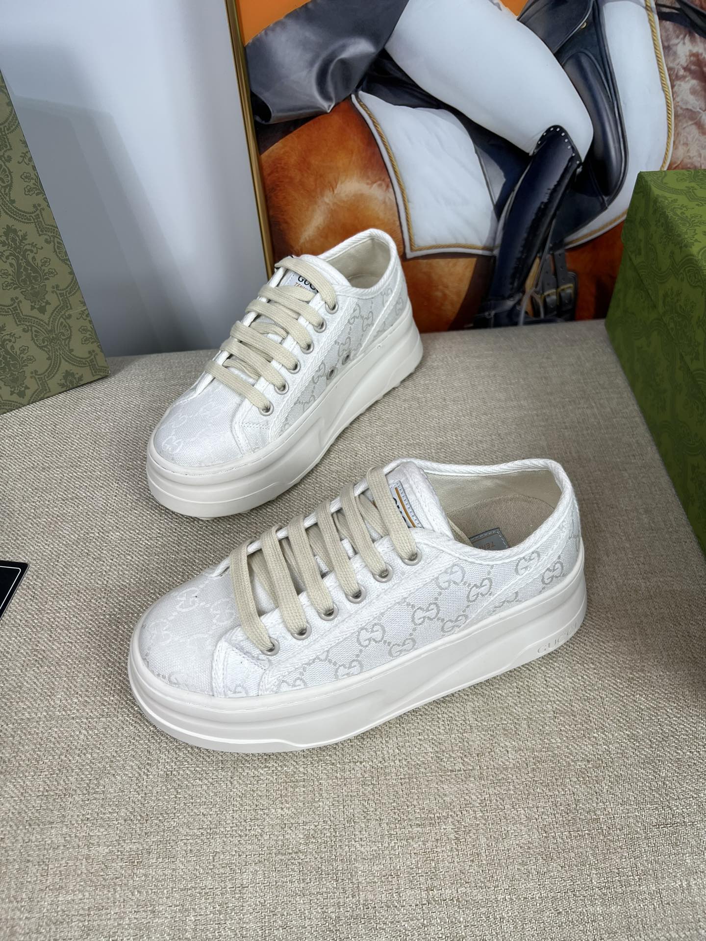 G-G Thick-soled sneakers retro embroidery casual sneakers