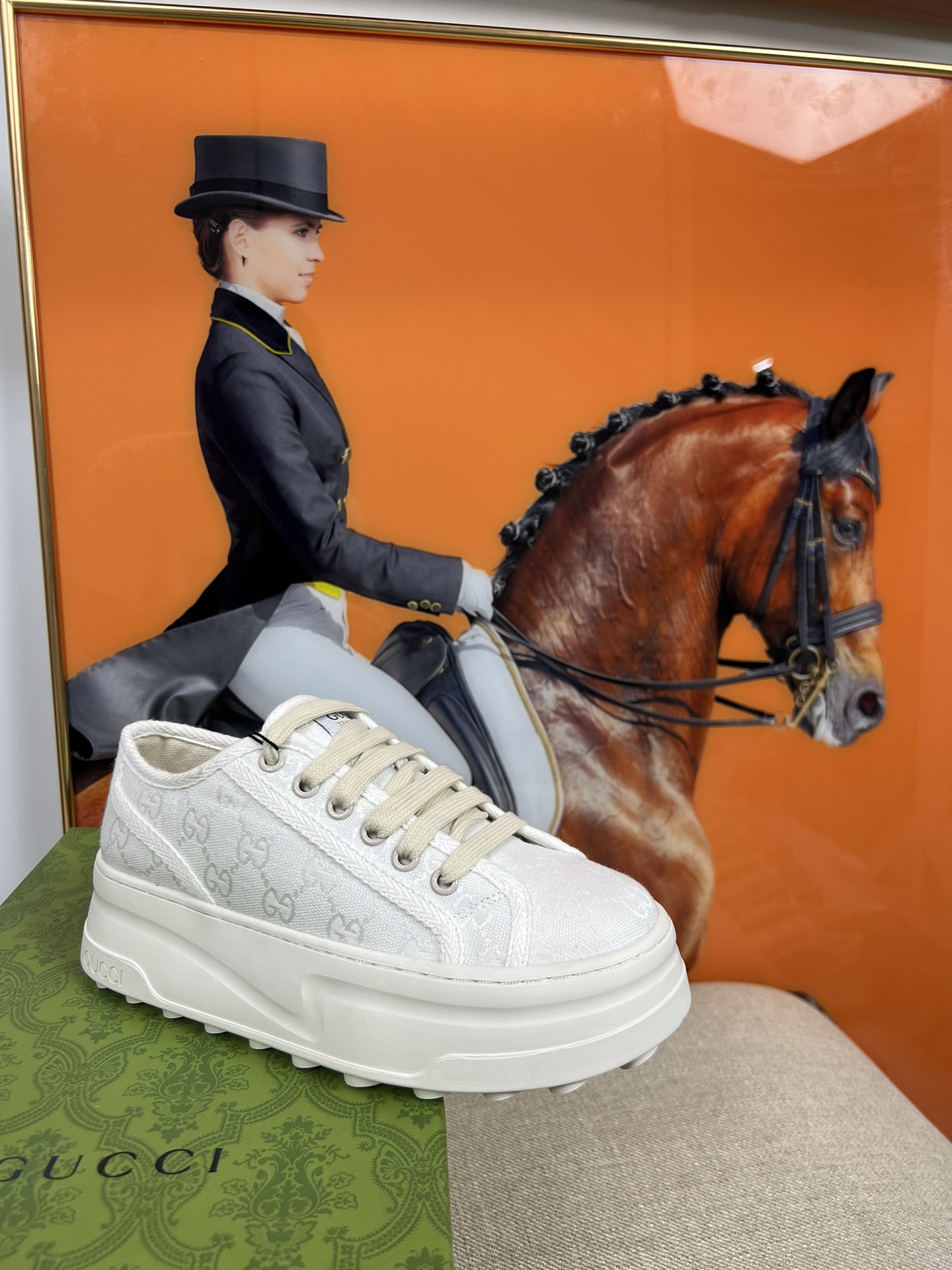 G-G Thick-soled sneakers retro embroidery casual sneakers