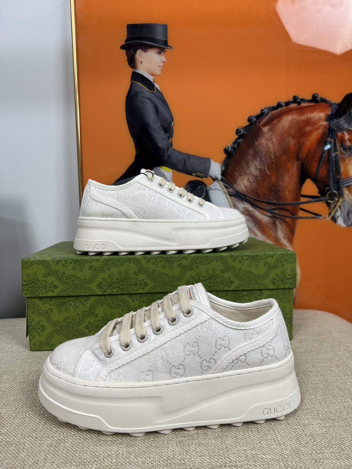 G-G Thick-soled sneakers retro embroidery casual sneakers