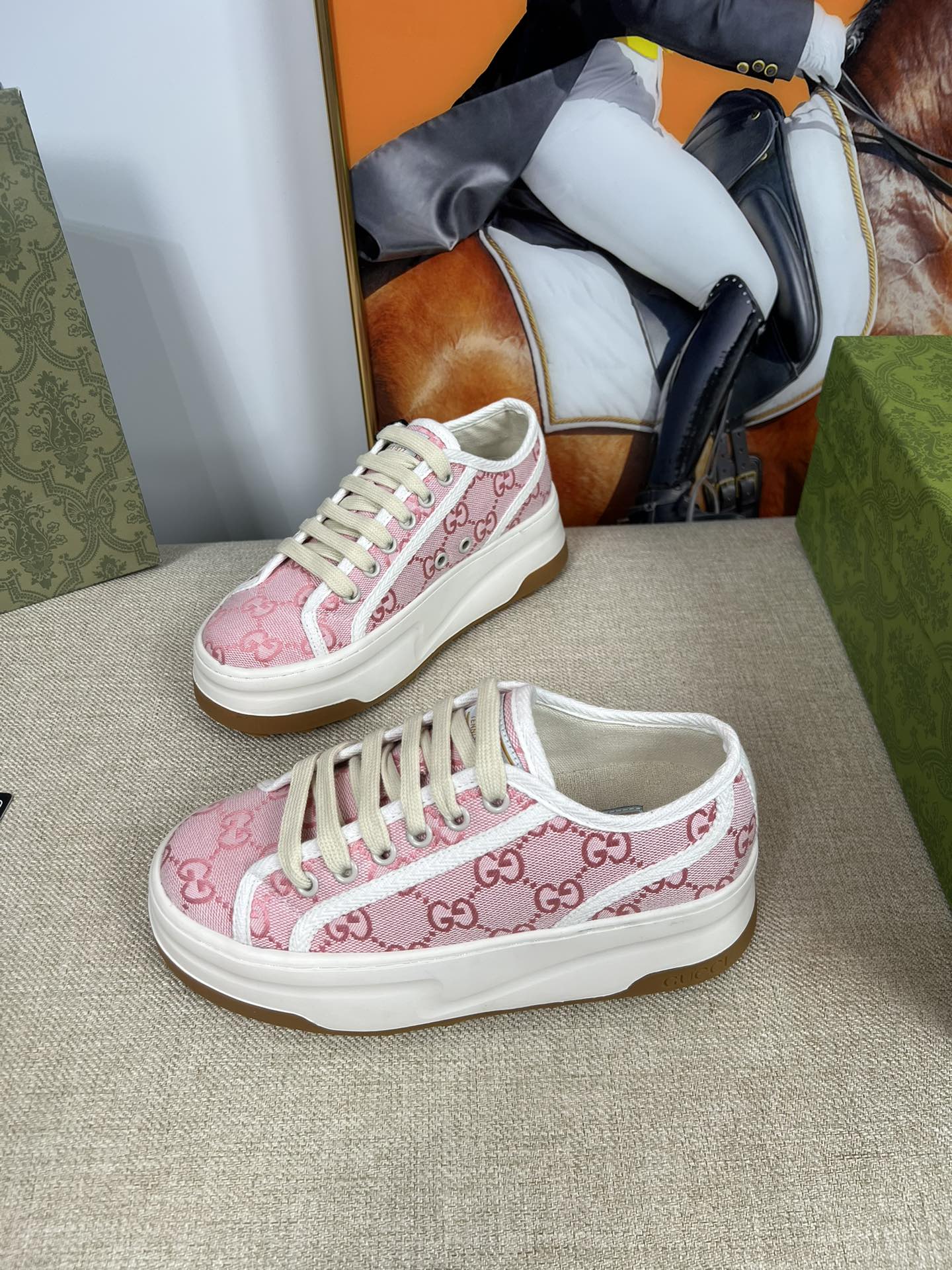 G-G Thick-soled sneakers retro embroidery casual sneakers