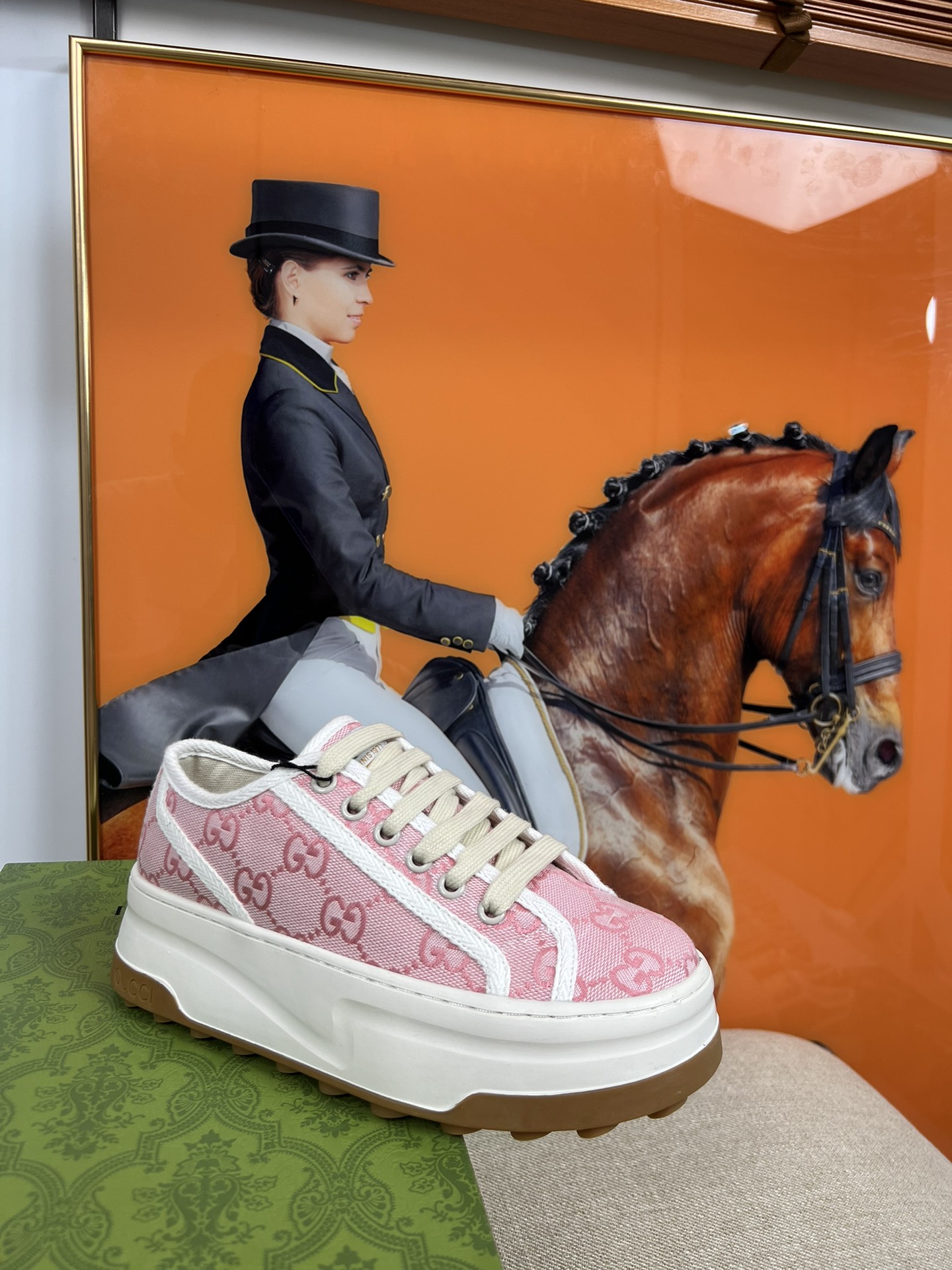 G-G Thick-soled sneakers retro embroidery casual sneakers