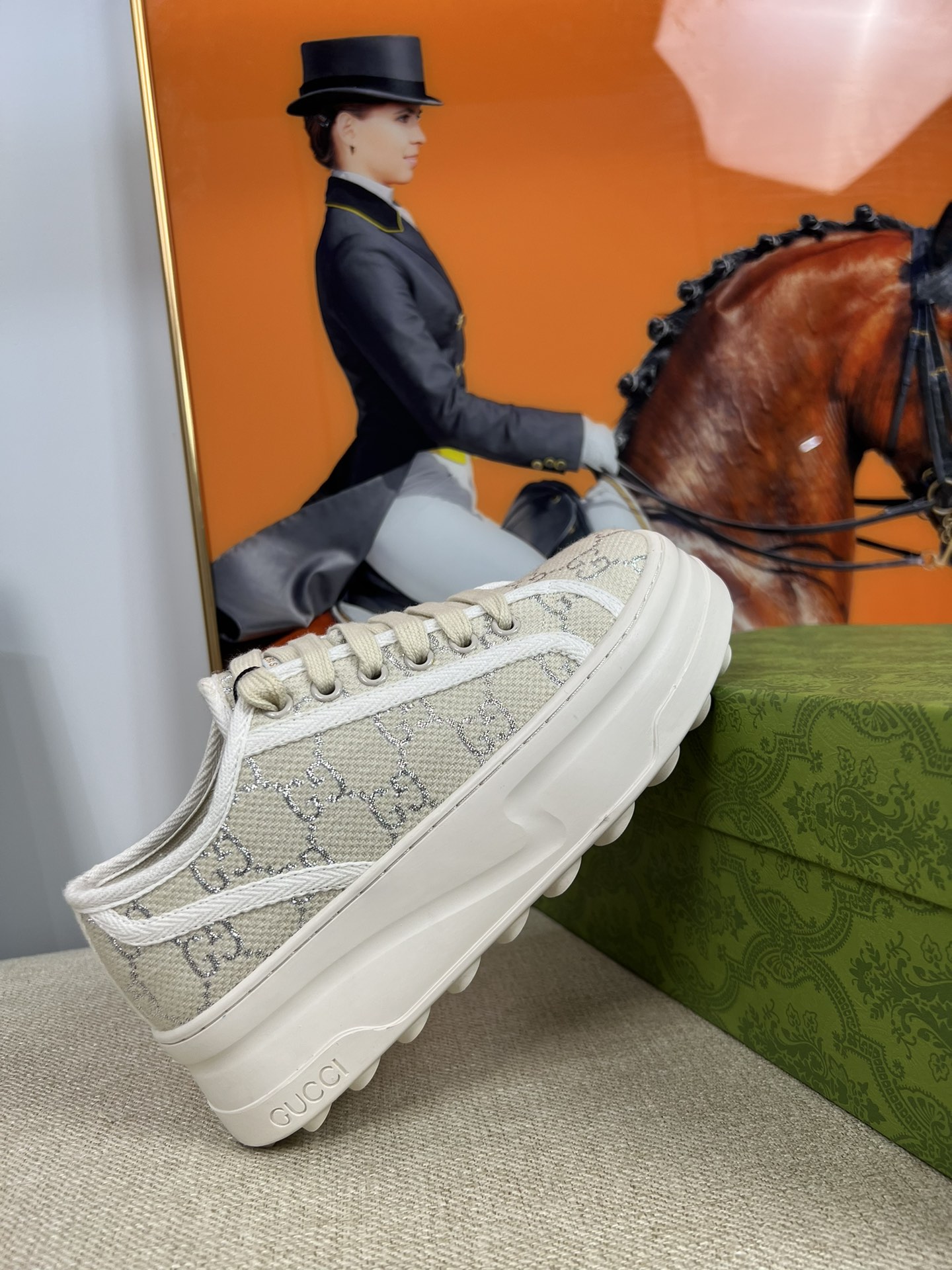 G-G Thick-soled sneakers retro embroidery casual sneakers