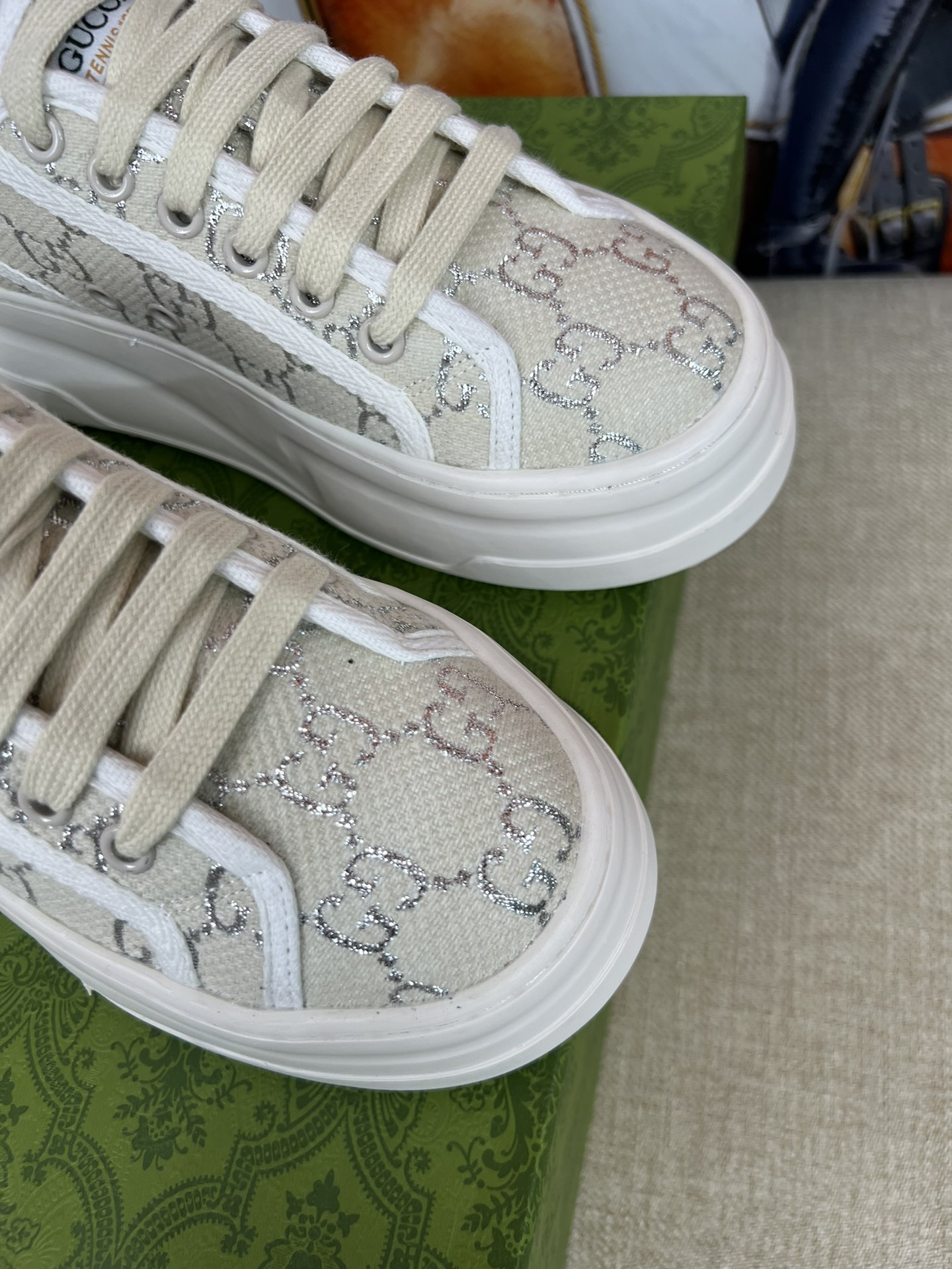 G-G Thick-soled sneakers retro embroidery casual sneakers