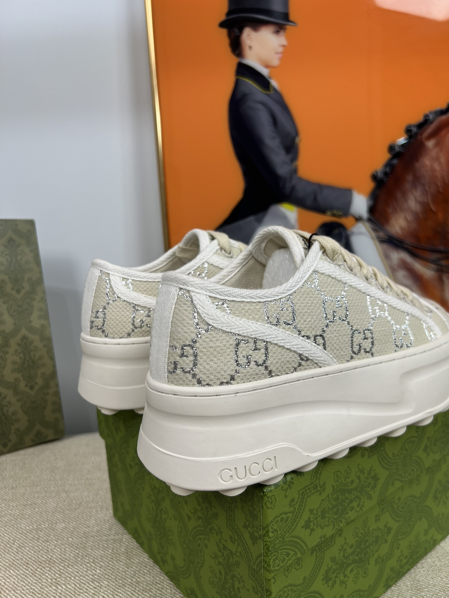 G-G Thick-soled sneakers retro embroidery casual sneakers