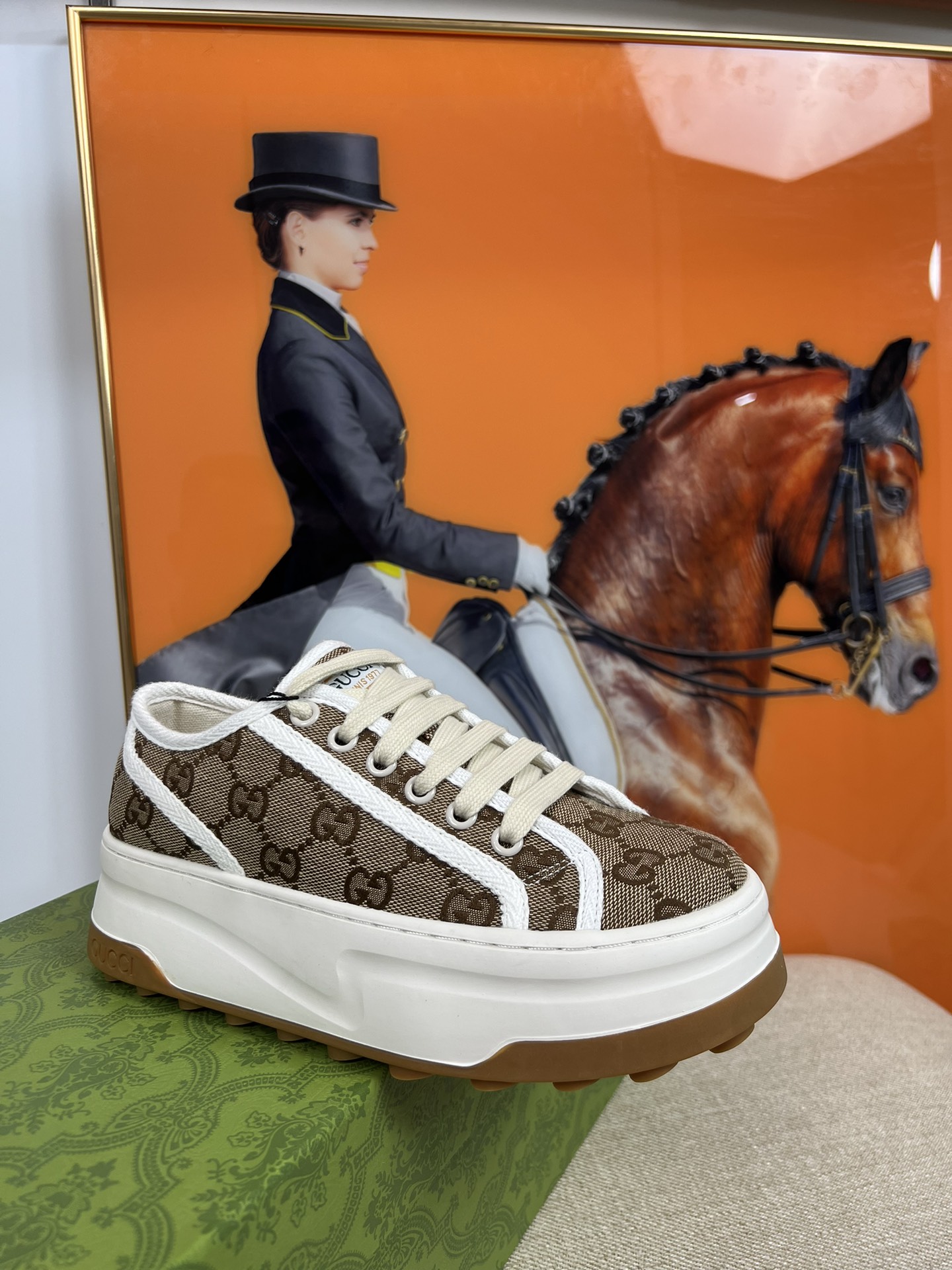 G-G Thick-soled sneakers retro embroidery casual sneakers