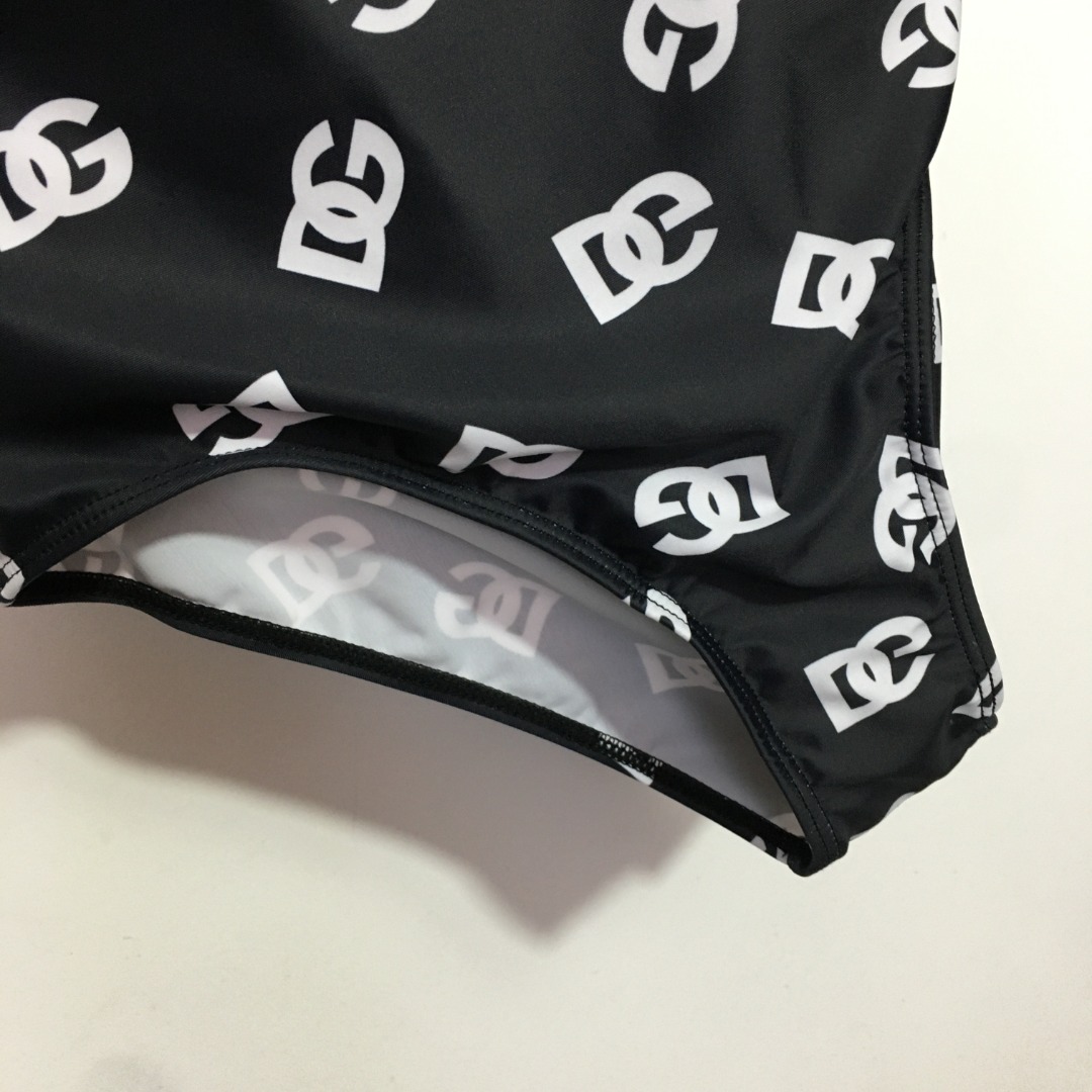 D-G New letter printed cross-backless one-piece swimsuit