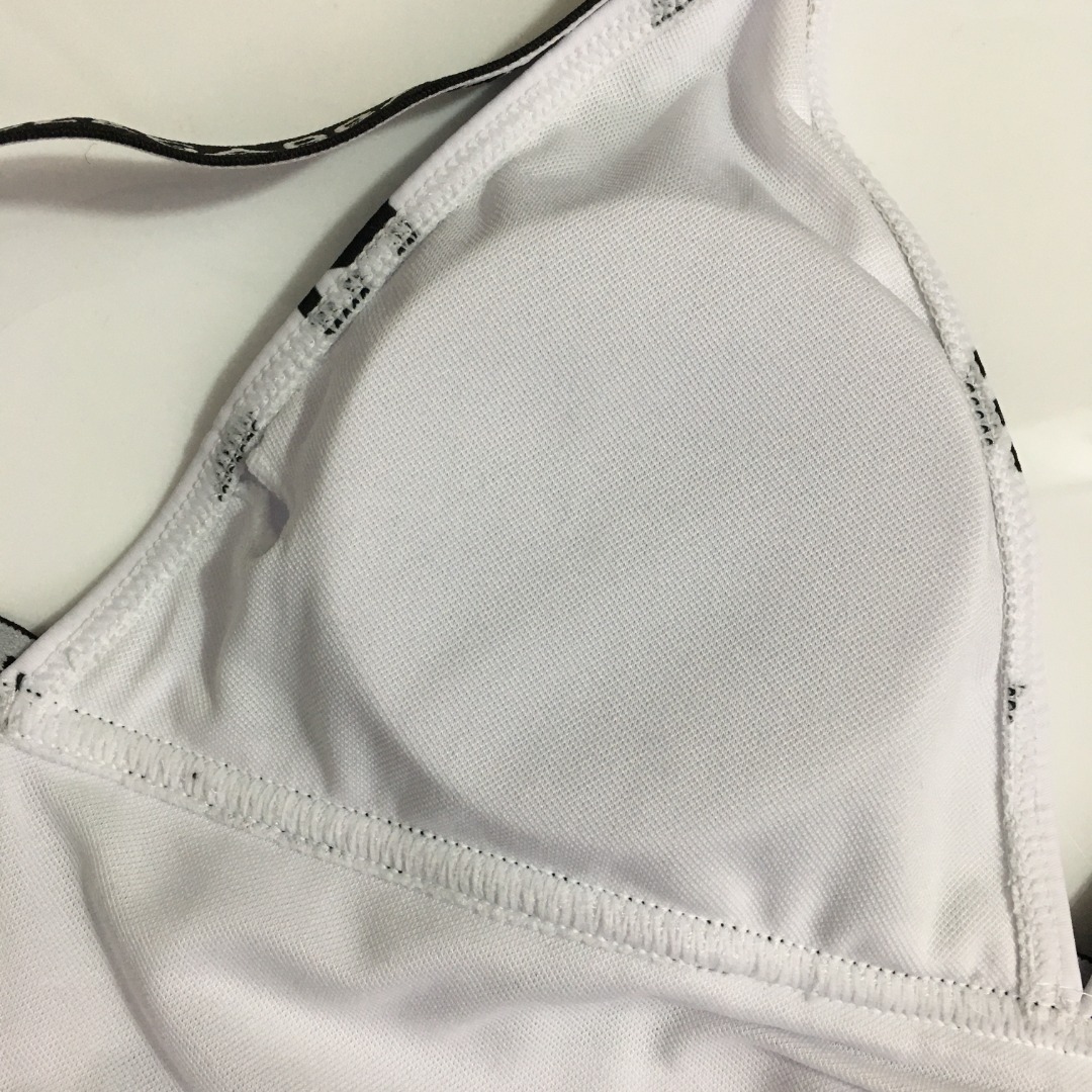 D-G New letter printed cross-backless one-piece swimsuit