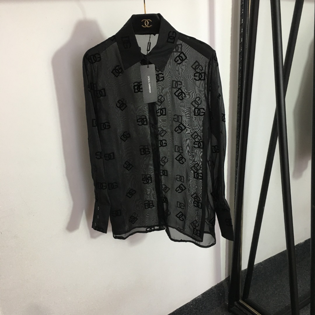 D-G New flocking logo letters thin perspective sunscreen shirt