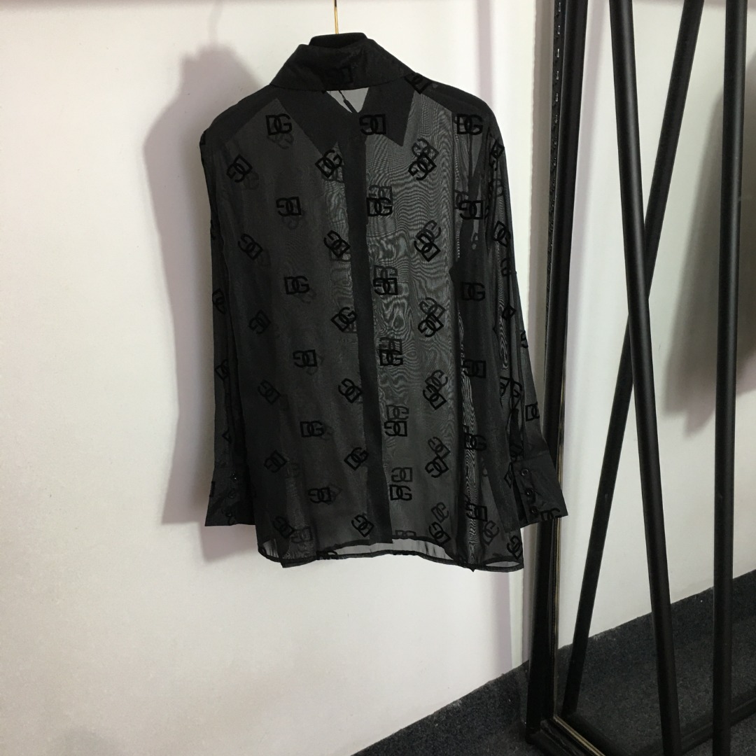 D-G New flocking logo letters thin perspective sunscreen shirt