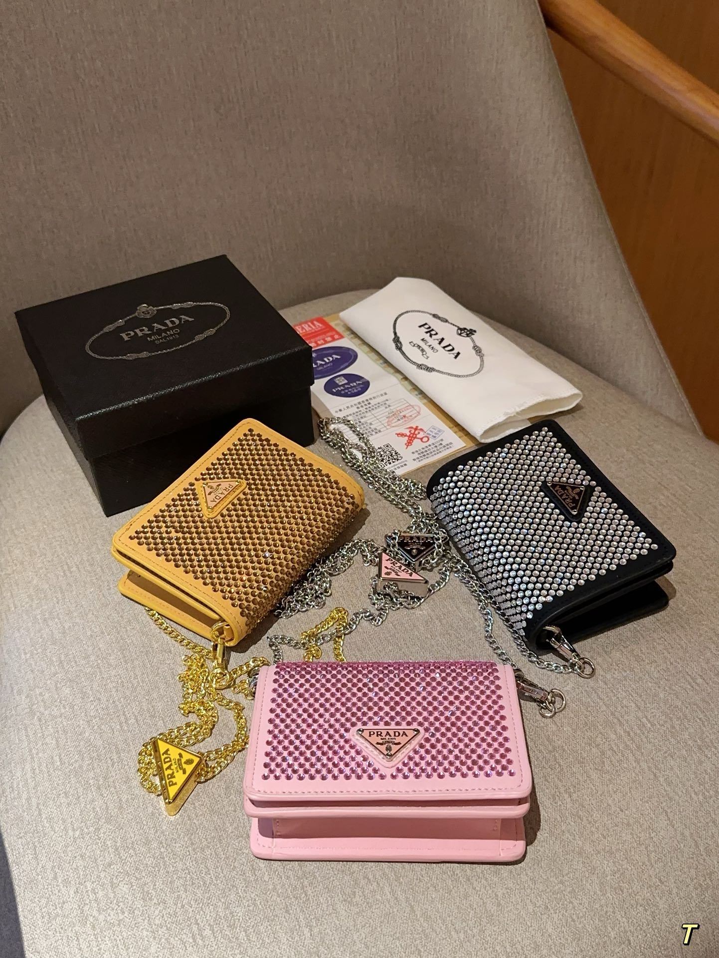P-A Hot drilling full diamond coin purse red envelope chain bag