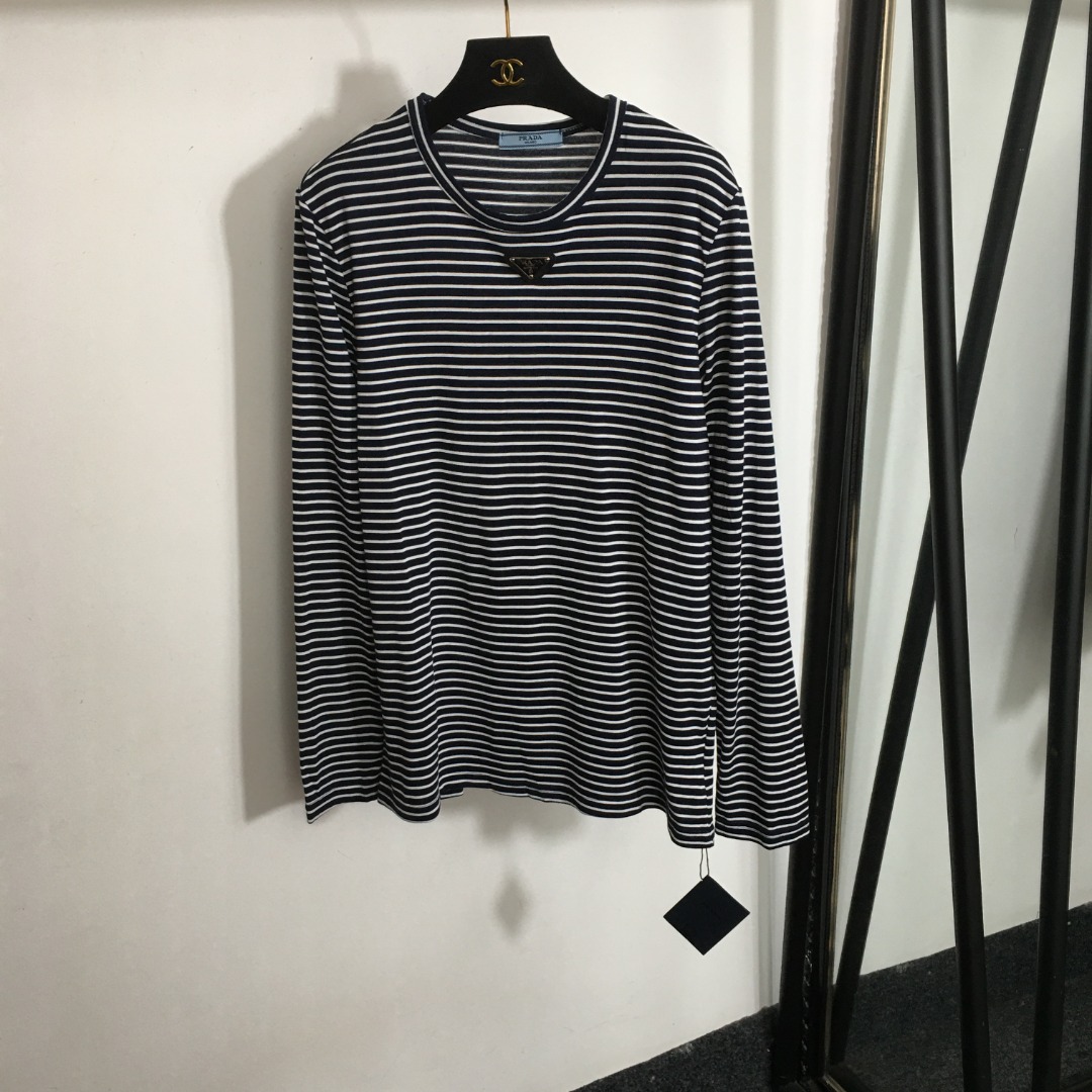 P-A Triangular striped long sleeve T-shirt+short overskirt