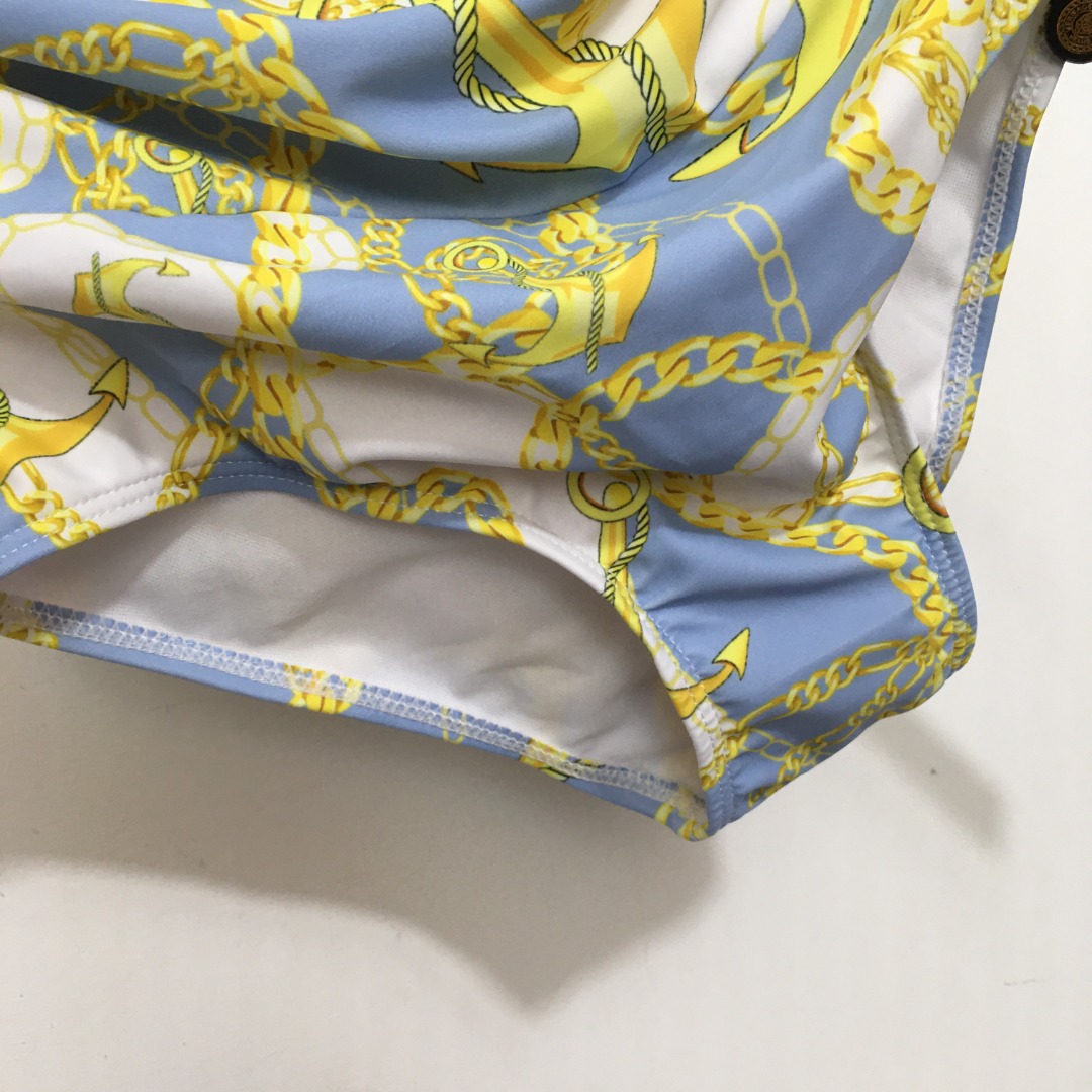 V-NO New chain printing tube top sling one-piece swimsuit