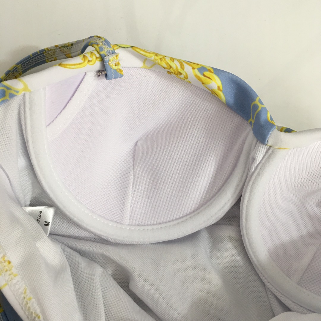 V-NO New chain printing tube top sling one-piece swimsuit