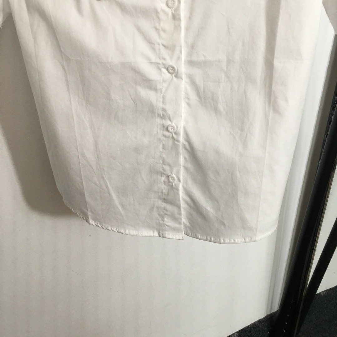 V-NO New rhinestone three-dimensional butterfly decorated short-sleeved shirt