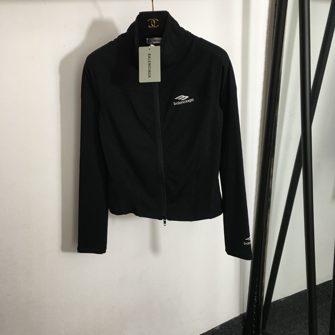 B-A New simple letter printing slim long sleeve jacket zipper sports coat