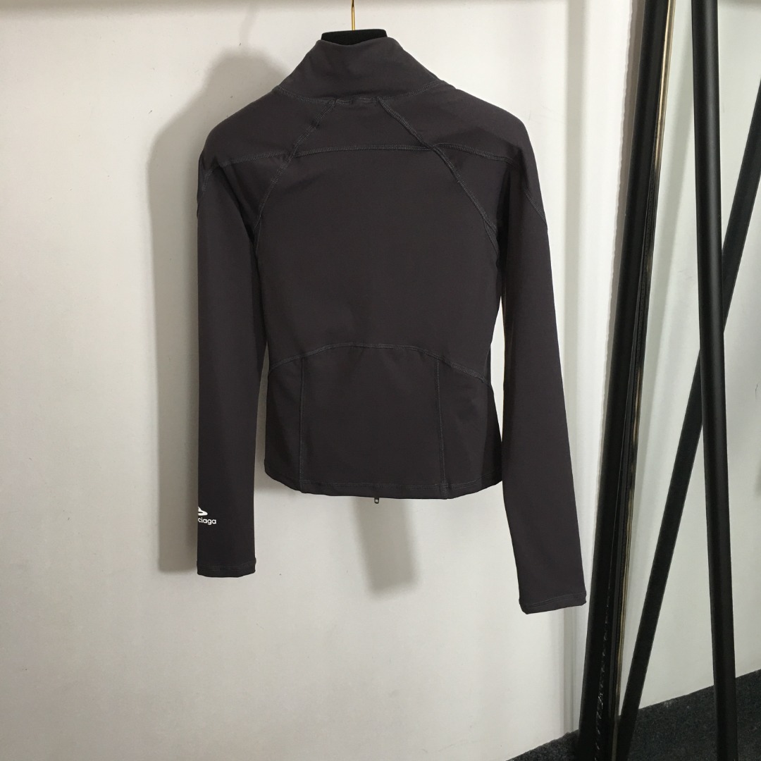 B-A New simple letter printing slim long sleeve jacket zipper sports coat