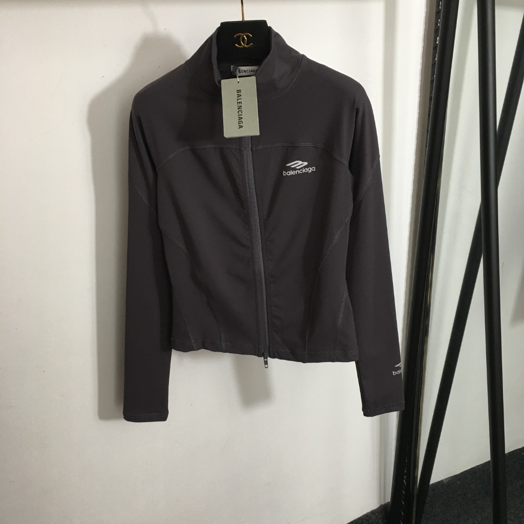 B-A New simple letter printing slim long sleeve jacket zipper sports coat