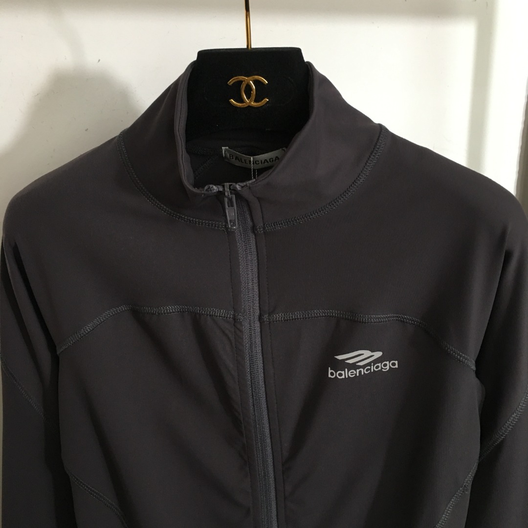 B-A New simple letter printing slim long sleeve jacket zipper sports coat