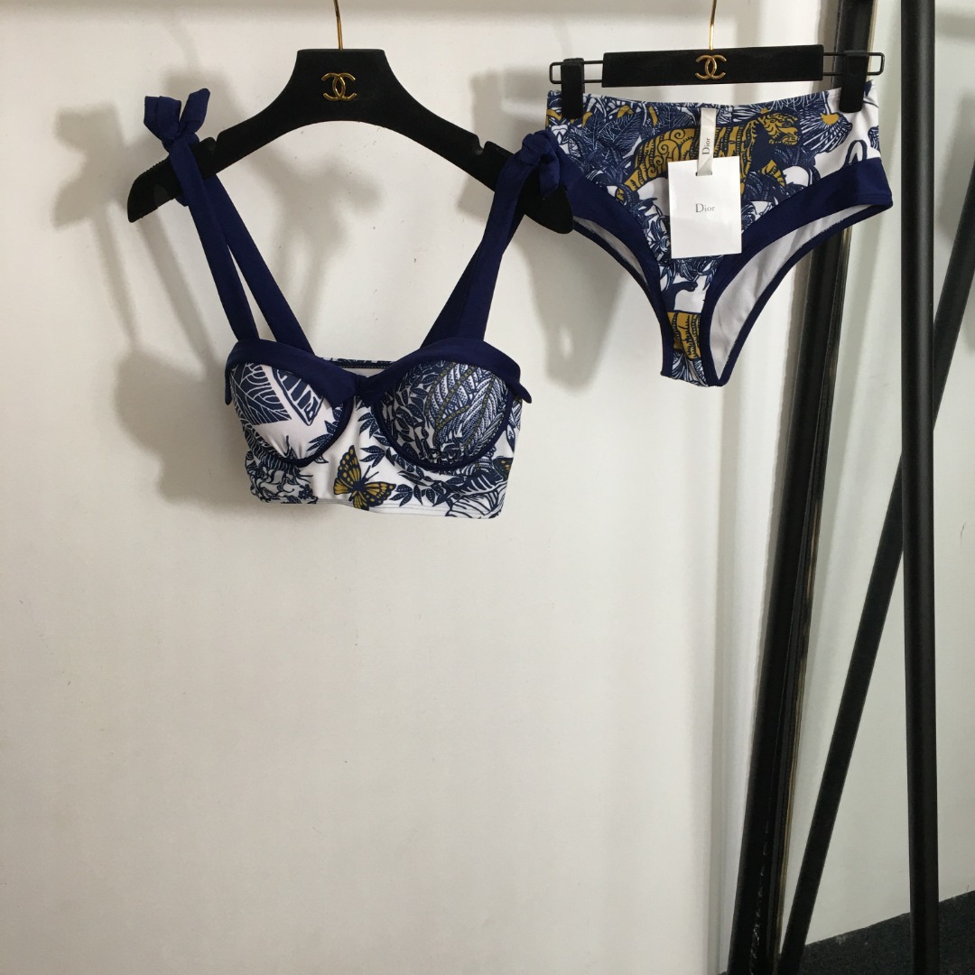 D-R New bikini split swimsuit suit, bow suspender bra underwear+briefs