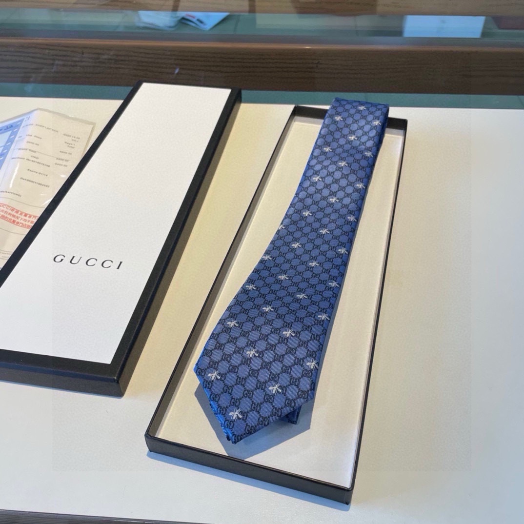 G-G bee print tie men's tie