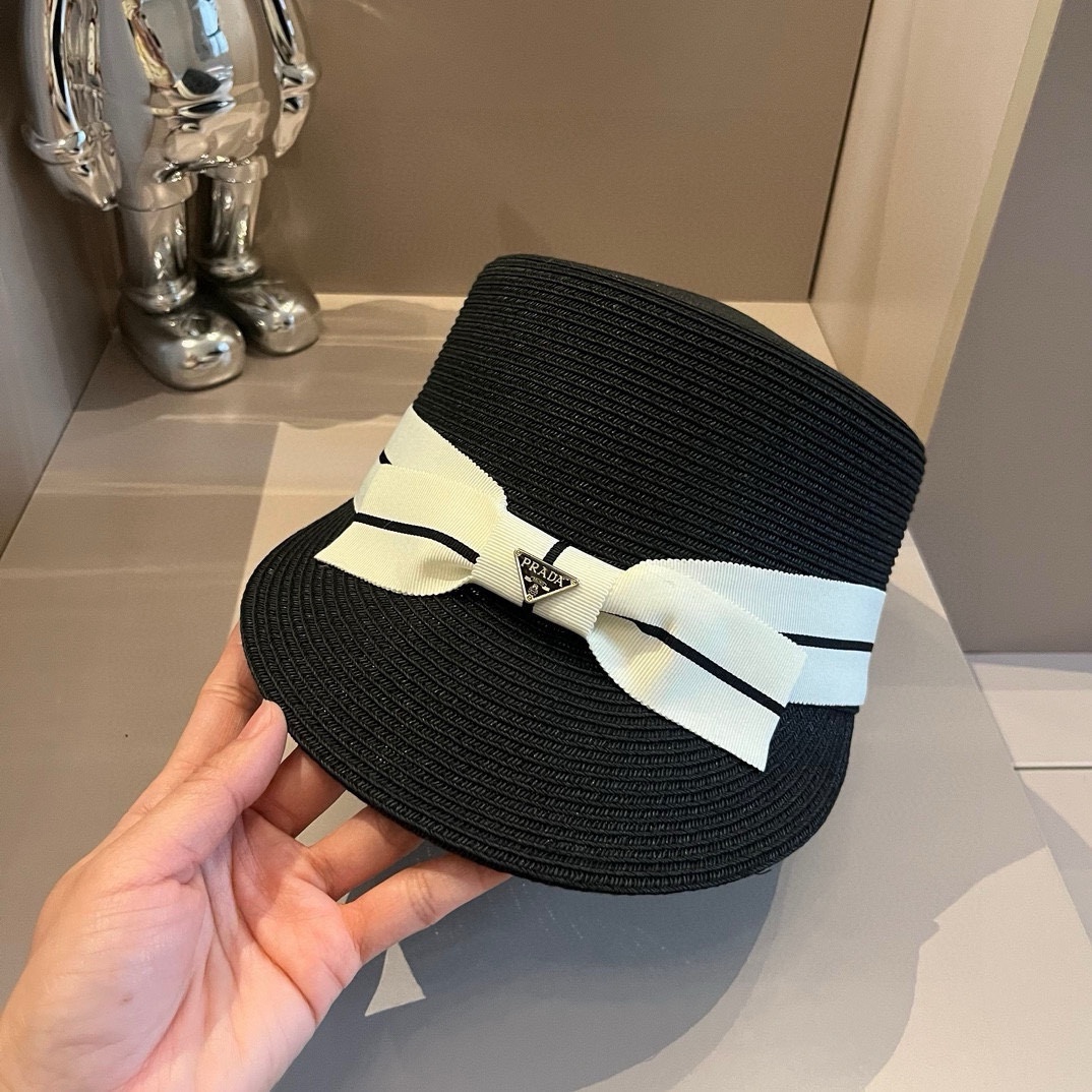 P-A New straw hat, sunshade cap, head circumference 57cm.