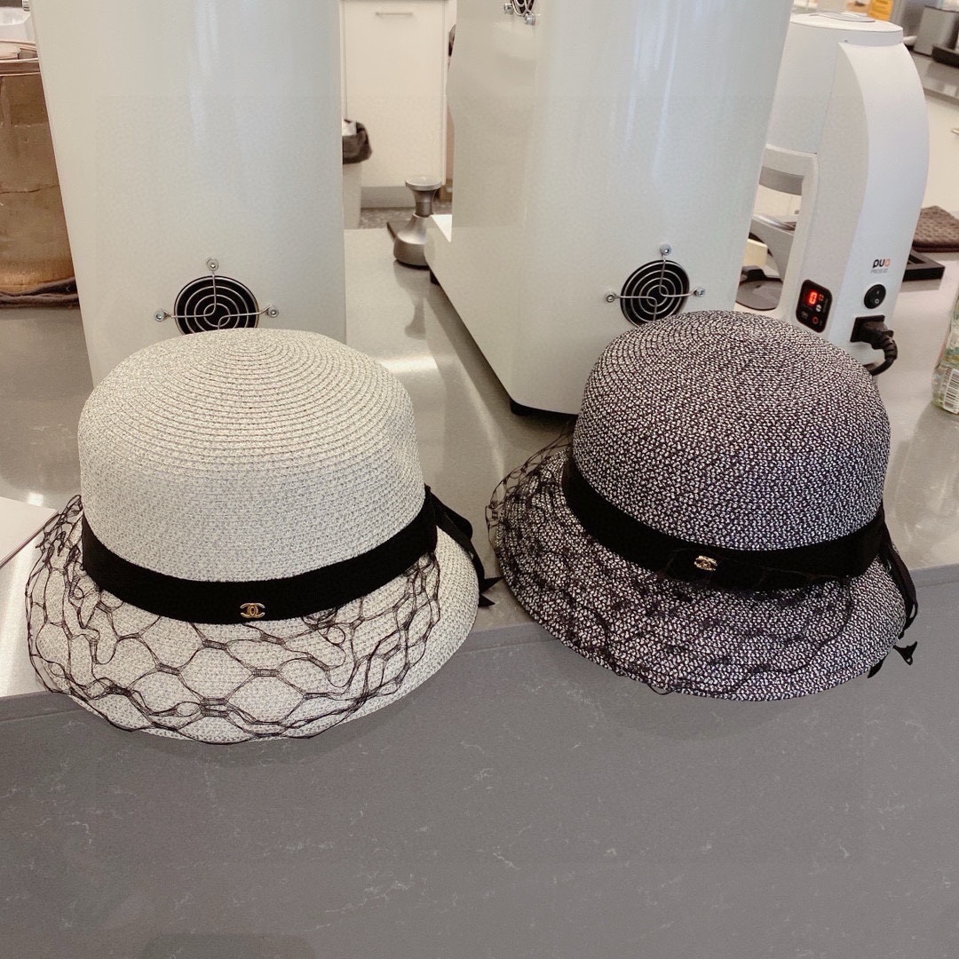 C-L Mesh hat, ladies wind straw hat, beach hat, head circumference 57cm.