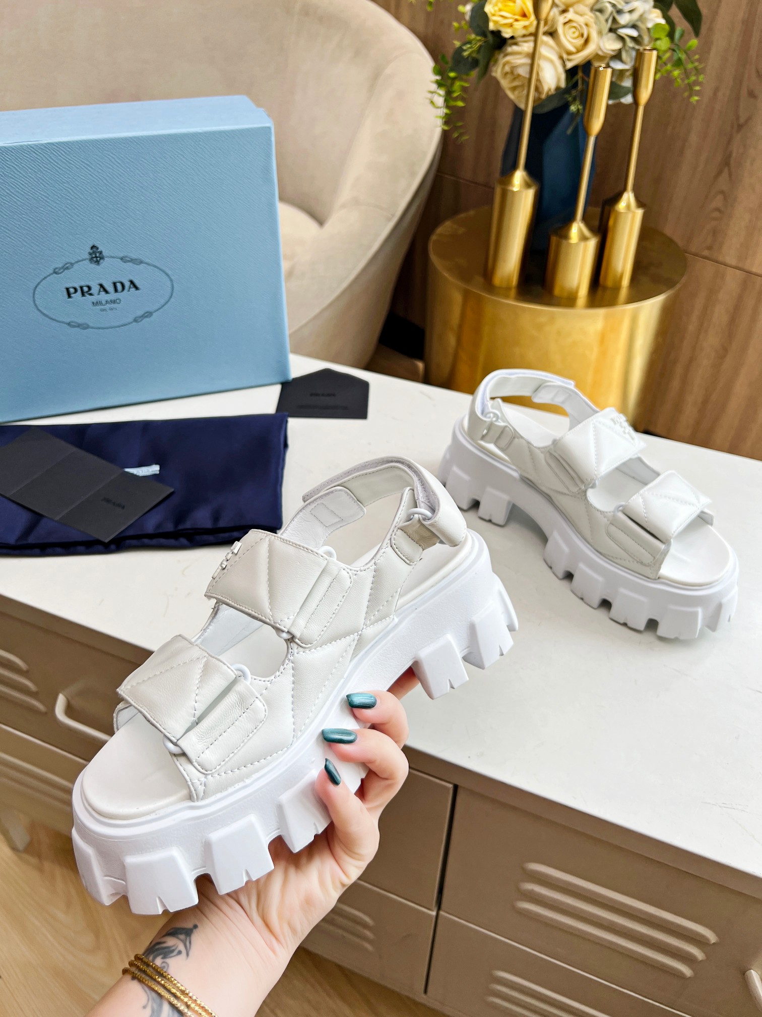 P-A Spring and summer catwalk new sandal series classic platform sandals