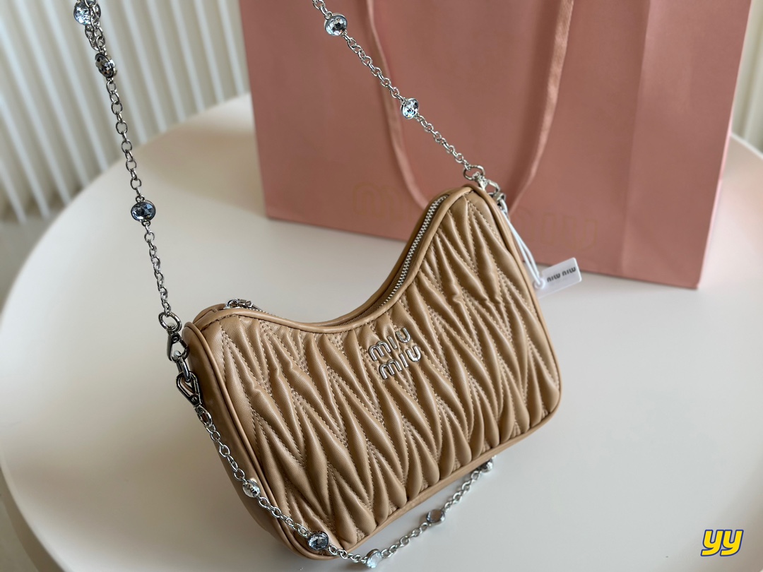 MIU Pleated bag Chain single chain double chain