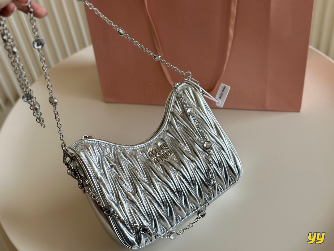 MIU Pleated bag Chain single chain double chain
