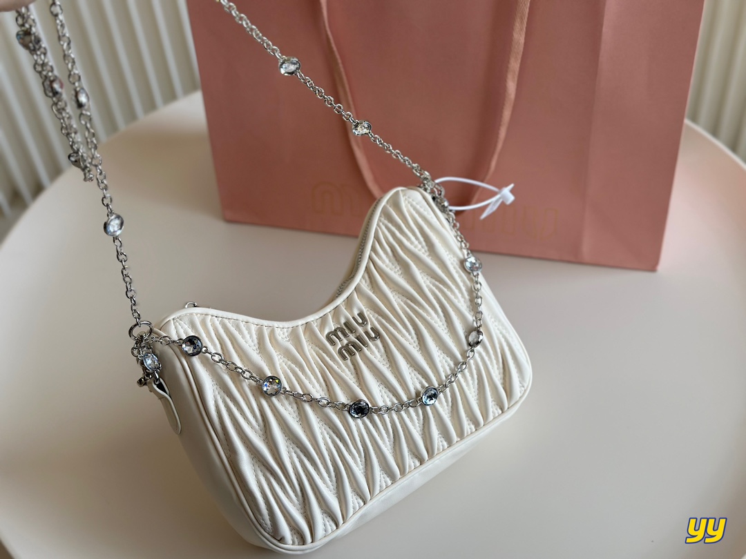 MIU Pleated bag Chain single chain double chain