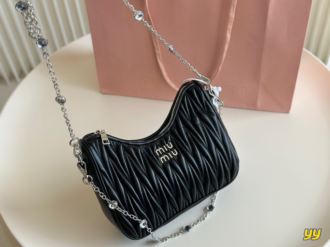 MIU Pleated bag Chain single chain double chain
