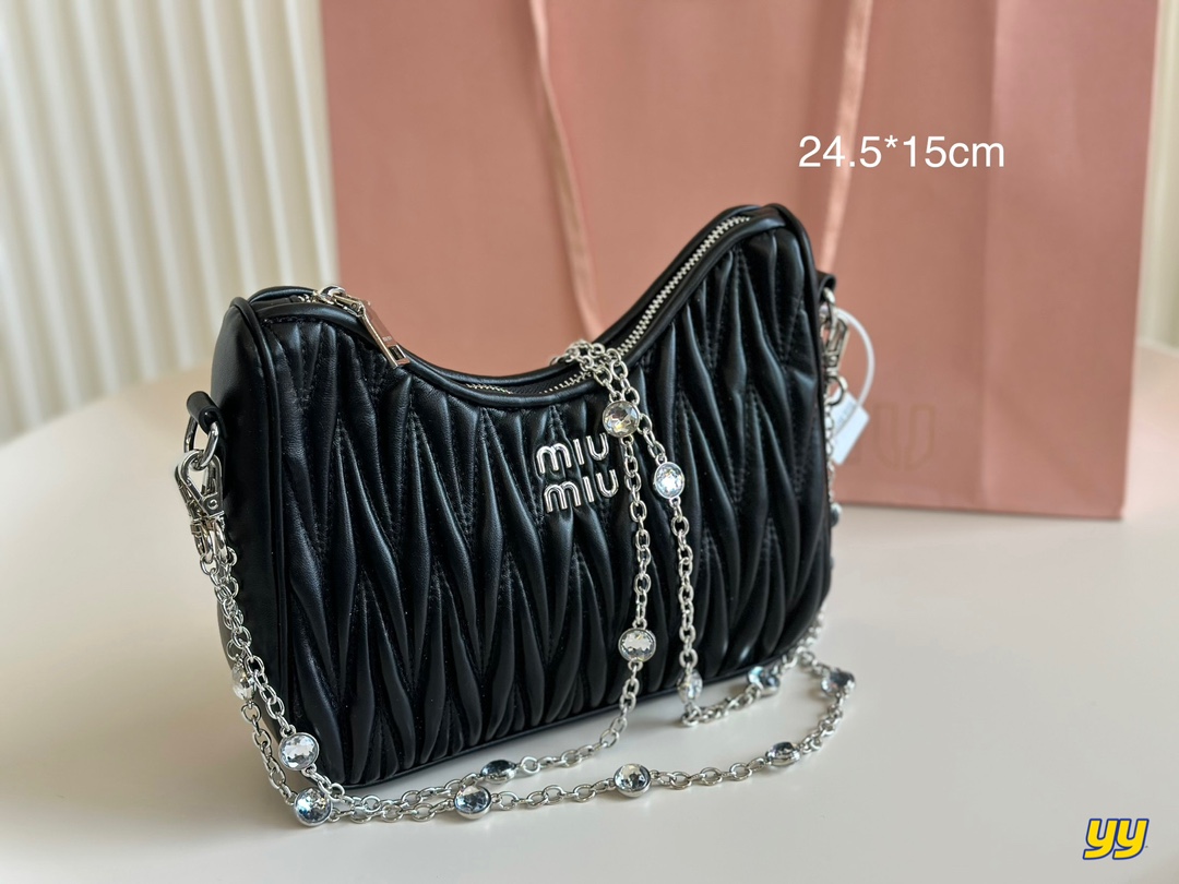 MIU Pleated bag Chain single chain double chain
