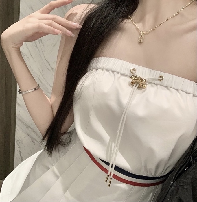 C-E Tennis wind tube top pleated dress