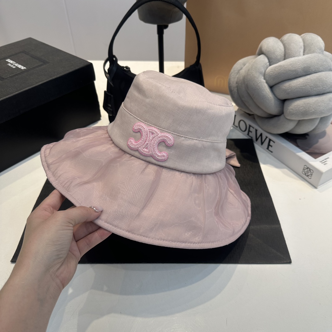 C-E Spring and summer bow fisherman's hat, head circumference 57cm.