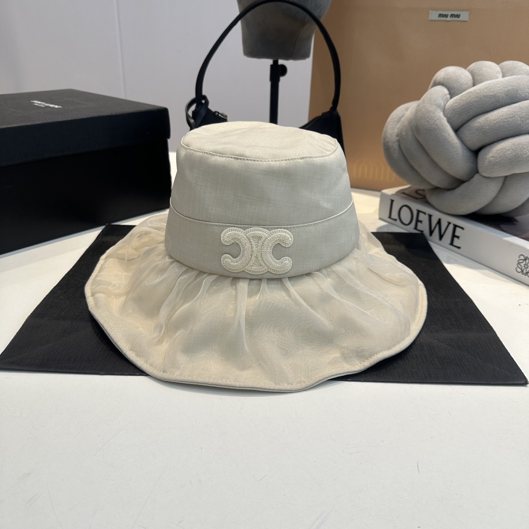 C-E Spring and summer bow fisherman's hat, head circumference 57cm.