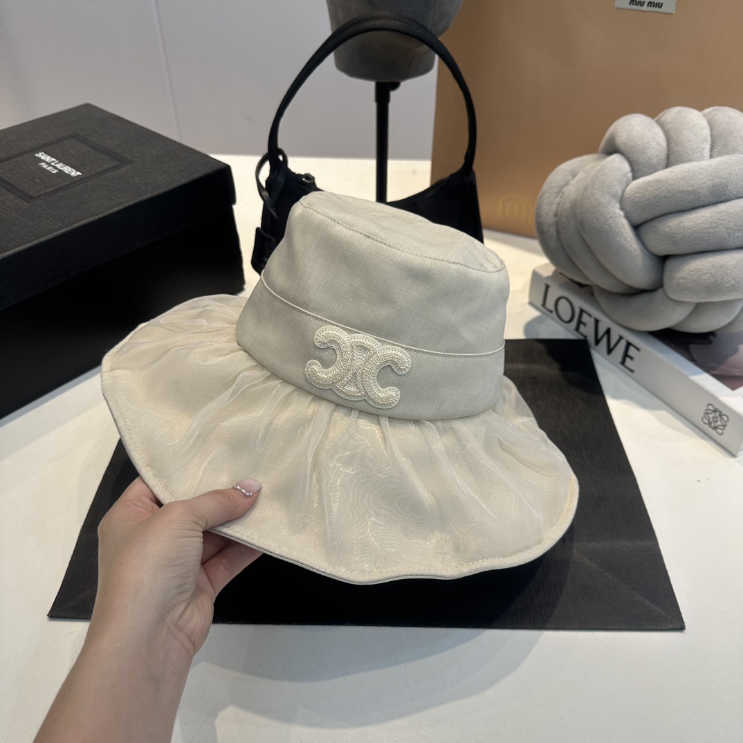 C-E Spring and summer bow fisherman's hat, head circumference 57cm.