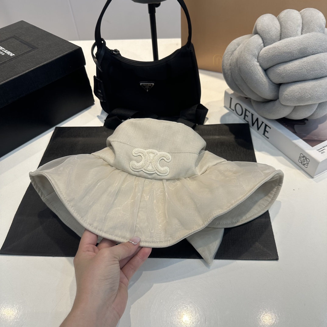 C-E Spring and summer bow fisherman's hat, head circumference 57cm.