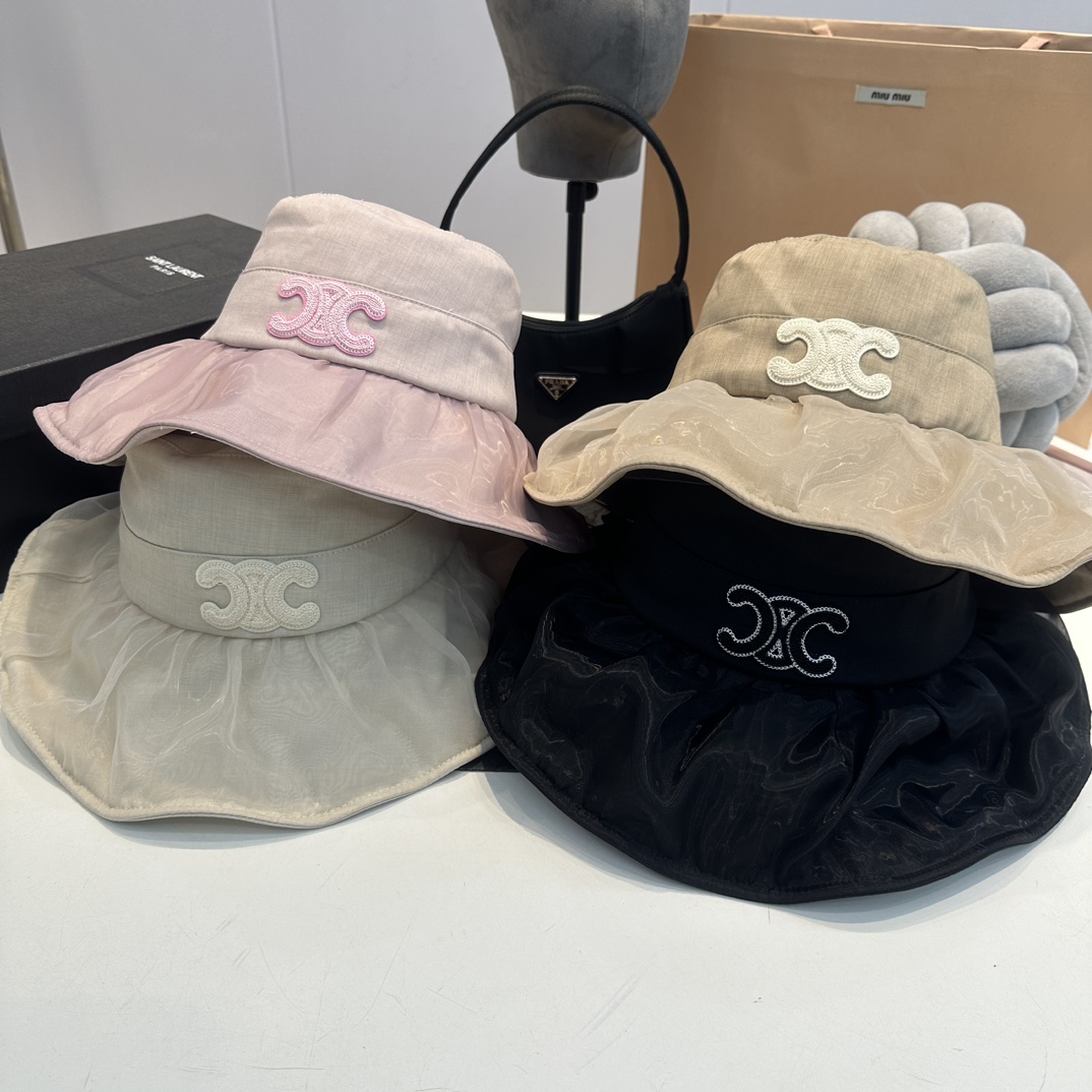 C-E Spring and summer bow fisherman's hat, head circumference 57cm.