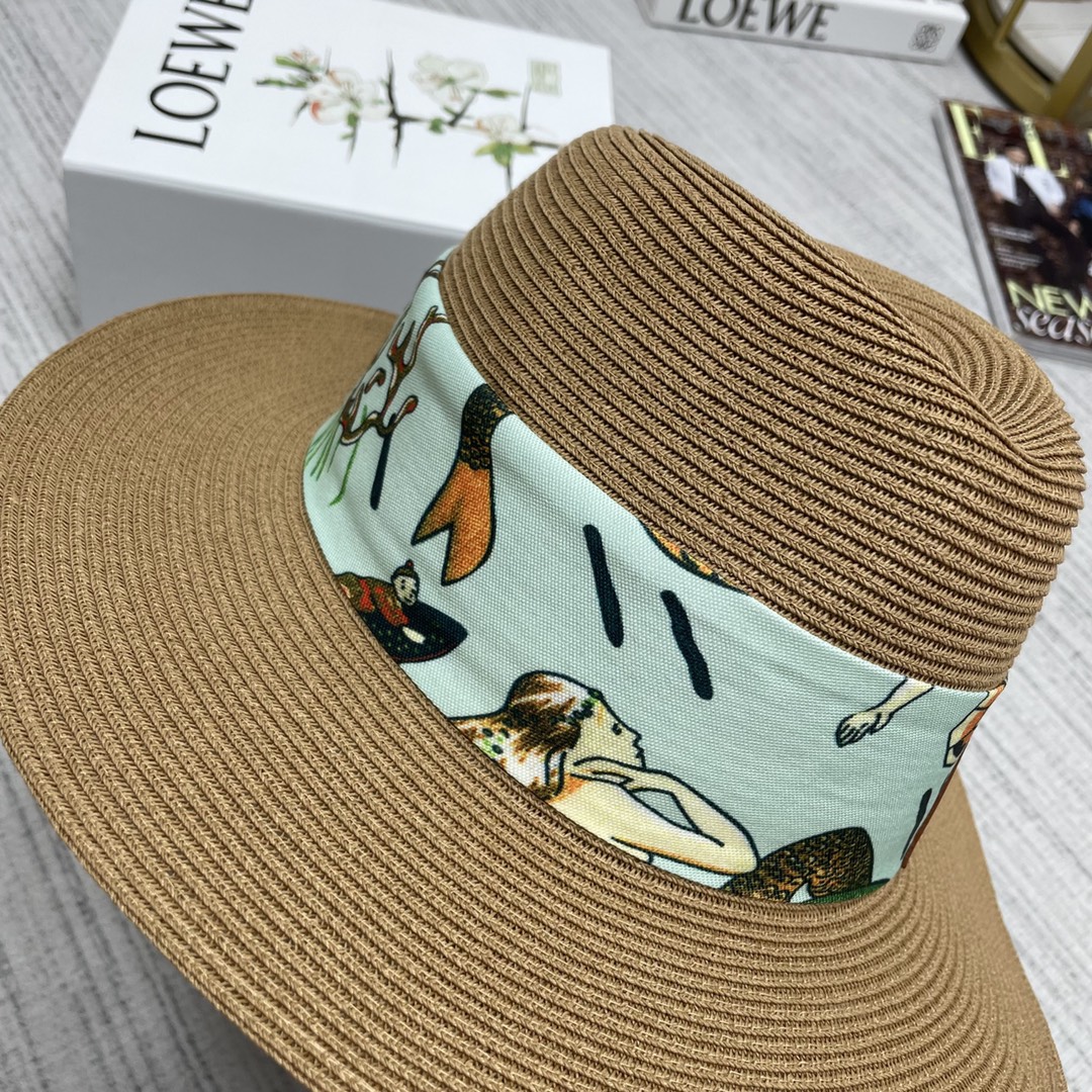 L-E Cooperative series woven straw hats