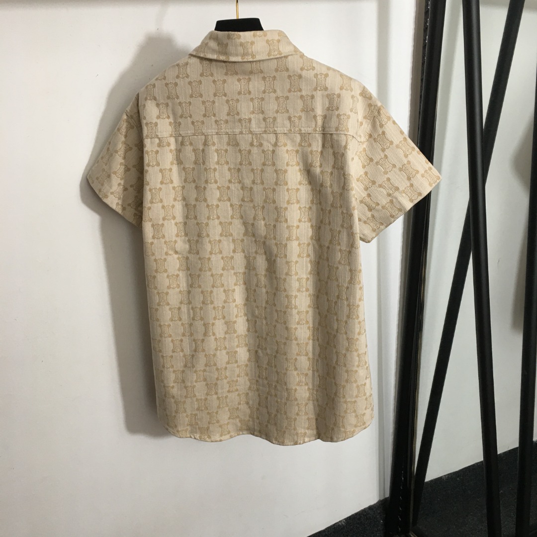 C-E New full-body logo jacquard short-sleeved shirt